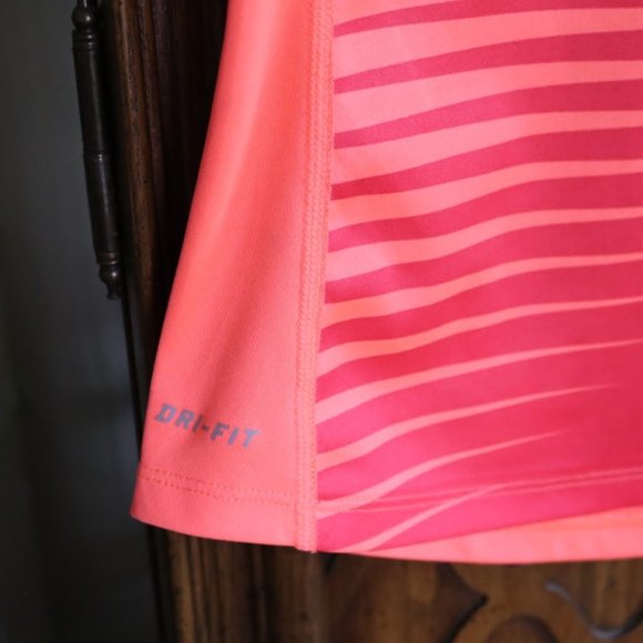 3/$15 NIKE DRI-FIT Neon Orange Short Sleeve V-Neck Tee - Picture 5 of 16
